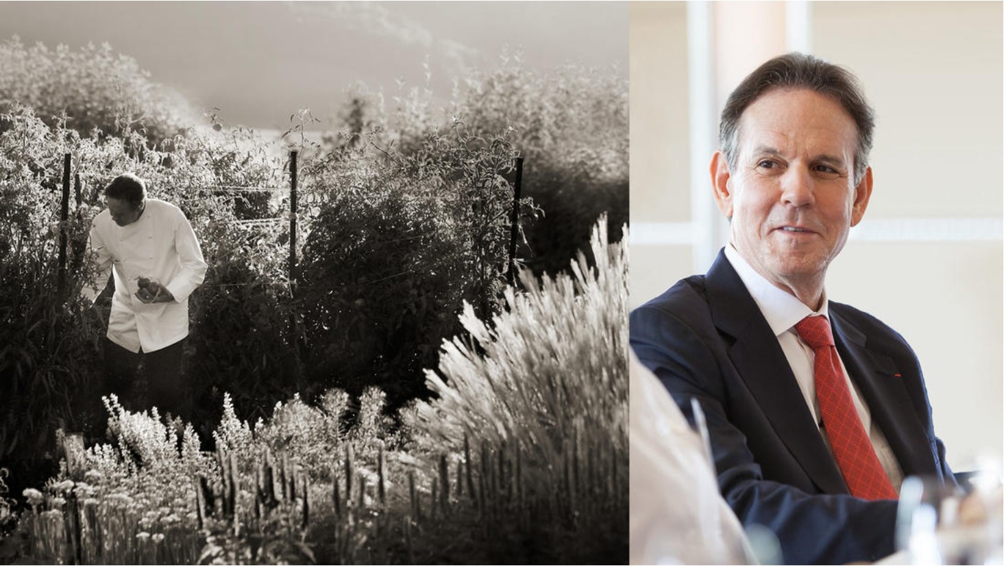 Chef Thomas Keller in the garden at The French Laundry